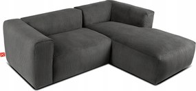 Modulárny roh do obývačky, pravé mäkké sedadlo Konsimo Buffo, sivý