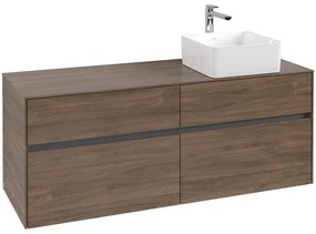 VILLEROY &amp; BOCH Collaro závesná skrinka pod umývadlo na dosku (umývadlo vpravo), 4 zásuvky, 1400 x 500 x 548 mm, Arizona Oak, C04700VH