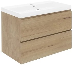 Kúpeľňová skrinka s umývadlom SAT B-Way 79x50x45 cm dub mat BWAY280OAKU4, 1 ks