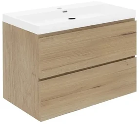 Kúpeľňová skrinka s umývadlom SAT B-Way 79x50x45 cm dub mat BWAY280OAKU4