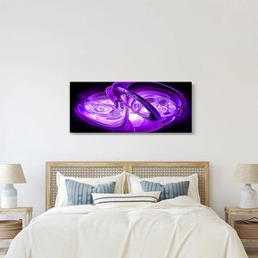 Obraz fialových fraktálov (120x50 cm)