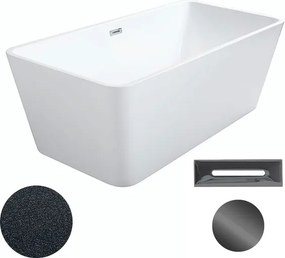 Besco Akrylátová voľne stojaca vaňa Evita Glam G 160x80 BESCO-Typ výpuste: Click-Clack s prepadom, grafit, BESCO-Rozmery: 160x80, BESCO-Farba: Biela/…