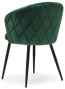 Jedálenská stolička HAMPTON zamatová, tmavozelená