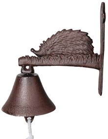 Záhradný zvonček Hedgehog, 20,5x20,5 cm, liatina, hnedá