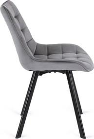 Sada stola CLARK 120-160 cm, lesklá čierna, a 4 stoličiek RICK, sivé