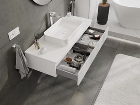 Mexen Rivel, kúpeľňová skrinka 120 cm, 1 zásuvka, drážkovaná, biela matná, 91A20-12023-1-BF01