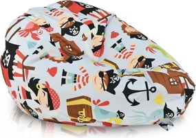 Set 2 detských sedacích vakov Bag Sako L – plyš sivý + Pirát