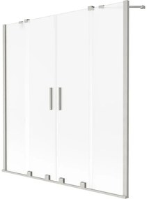 Mexen Velar Duo, 2-krídlová vaňová zástena s posuvnými dverami 160 x 150 cm, námraza, oceľový profil, 896-160-000-32-97