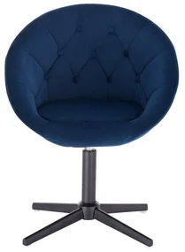 LuxuryForm DESIGN Kreslo VERA VELUR na čiernom kríži - modré