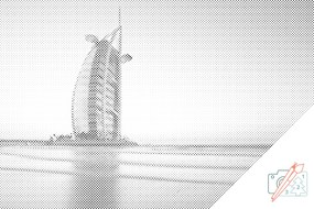 Gario Bodkovanie Burj Al Arab Rozmery: 40 x 60 cm, Rámovanie: S vnútorným rámom, Farba bodiek: Čierna
