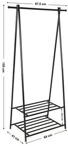 Stojanový vešiak LINEA čierny