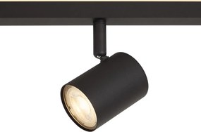 Moderný čierny 4-svetelný stropný bod GU10 50mm vrátane podsvietenia a 3-cestného vypínača - Back Up