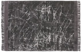 Viskózový koberec 160 x 230 cm tmavosivý HANLI Beliani