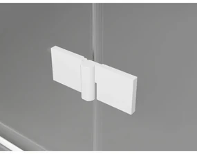 Mexen Lunar T, pravý výklopný sprchový kút 140 x 120 cm, 8mm číre sklo, biely profil, 834T-140-120-20-00-P