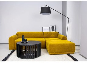 Čierny konferenčný stolík z dubového dreva Woodman Drum, ø 83 cm