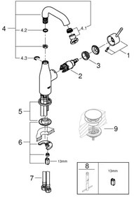 GROHE 23463001 - Umývadlová batéria ESSENCE veľkosť M lesklý chróm