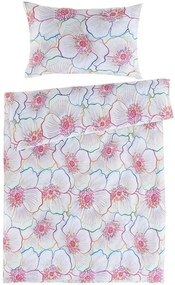 Saténové posteľné obliečky Bloom s veľkými kvetmi ibiškov - Bedtex Exclusive - 100% prémiová bavlna - 70 x 90 cm + 140 x 200 cm