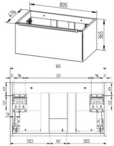 Mereo Mailo, kúpeľňová skrinka s keramickým umývadlom 81 cm, biela, chróm madlo, MER-CN516