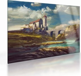 Sklenený obraz - Stredoveký hrad (70x50 cm)