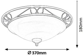 Rabalux 3722 - Stropné svietidlo ATHEN 2xE27/60W/230V