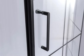 BPS-koupelny Päťuholníkový sprchovací kút BS06A 80x80 čierna/transparent - bez vaničky