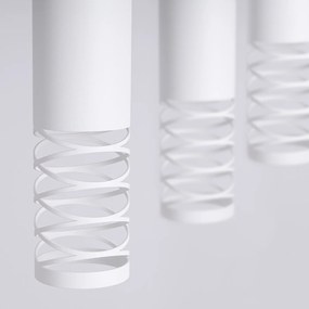 Závesné svietidlo Lami, 3x biele kovové tienidlo