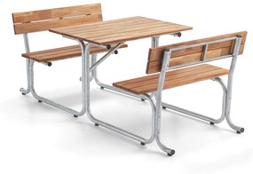 Záhradný stôl s lavicou PARK, 1000 mm, hnedá