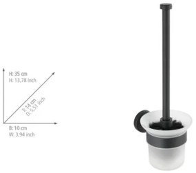 WENKO 24243100-WC kefa BOSIO BLACK 10x35 cm nerezová oceľ/strieborná/satinovaný