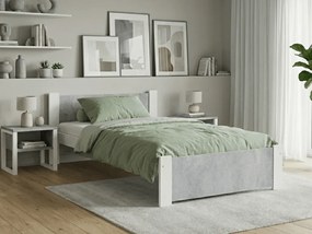 Posteľ IKAROS 90 x 200 cm, betón/biela Rošt: S latkovým roštom, Matrac: Matrac DELUXE 10 cm