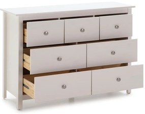 Biela nízka komoda z borovicového dreva 110x80 cm Berna – Marckeric