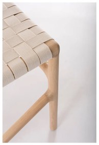 Jedálenská stolička z masívneho dubového dreva s bielym sedadlom Gazzda Fawn