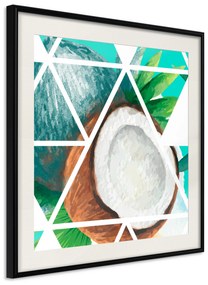 Artgeist Plagát - Coconut (Square) [Poster] Veľkosť: 30x30, Verzia: Čierny rám s passe-partout