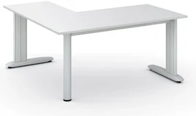Rohový kancelársky písací stôl PRIMO FLEXIBLE, 160x160 cm, biela