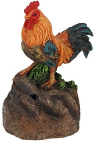 Záhradná figúrka z polyesterovej živice Rooster, 11,4 cm, viacfarebná