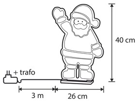 Vianočná stolná lampa Santa Claus vrátane LED s časovačom - Infinidade