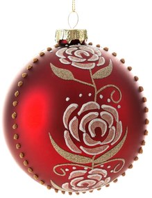 SKLENENÁ VIANOČNÁ BANKA NA STROMČEK SADA 4 KS (FI) 10 CM VZOROVANÁ