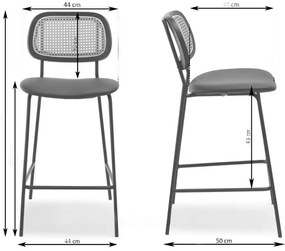 Dizajnová barová stolička OLIVER čierna