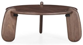 Tmavohnedý okrúhly konferenčný stolík z mangového dreva ø 80 cm Tamira – MOME