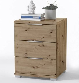 Nočný stolík s 3 zásuvkami Smilla, výška 61 cm, dub artisan