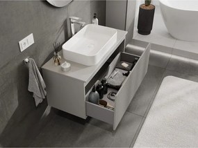 Mexen Rivel, kúpeľňová skrinka 100 cm s hornou časťou, 1 zásuvka, drážkovaná, sivá matná, 91A20-10047-1-BFC62