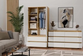 Šatní skříň MALWA I 90 cm dub artisan/bílá