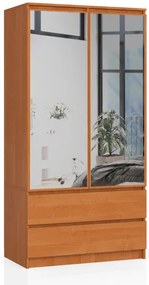 Skriňa S 90 cm 2D 2SZ 2 zrkadlá CLP olcha