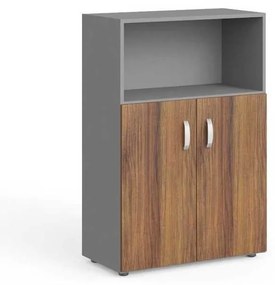 Stredná skriňa Manager 79,8 x 42,2 x 119,5 cm, orech warmia / sivá