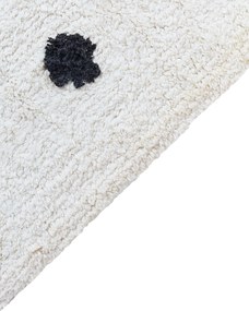 Bavlnený koberec 140 x 200 cm biely LAZA Beliani