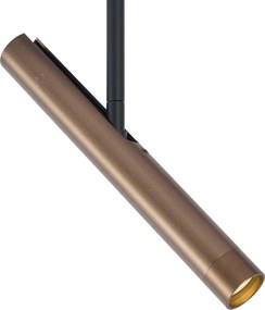 Moderný koľajnicový systém čierny so 6 tmavými bronzovými reflektormi 1-fázový - Slimline Avery