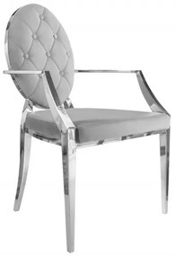 (2887) MODERNO TEMPO luxusné štýlová stolička s opierkami šedá