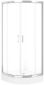Sprchový kút polkruhový Brasco 80x80x190 chróm S168-001