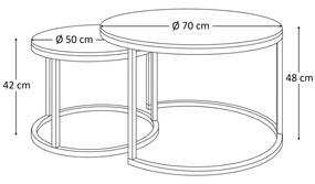 KONFERENČNÝ STOLÍK LEONARDO 2V1 KAŠMÍR + BIELY LESK