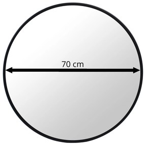 Dekorstudio Okrúhle zrkadlo s čiernym rámom 70cm