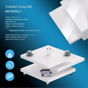 InternetovaZahrada Konferenčný stolík NY 72x72 cm - vysoký lesk biely